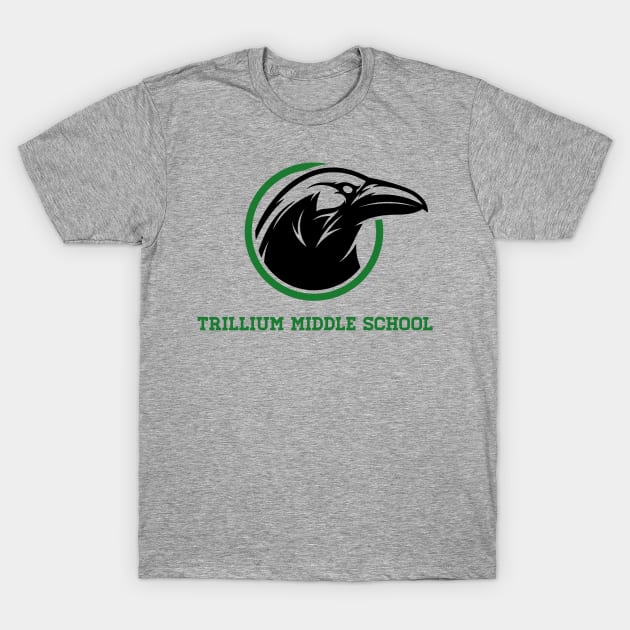 Trillium Middle School Green T-Shirt by fableillustration